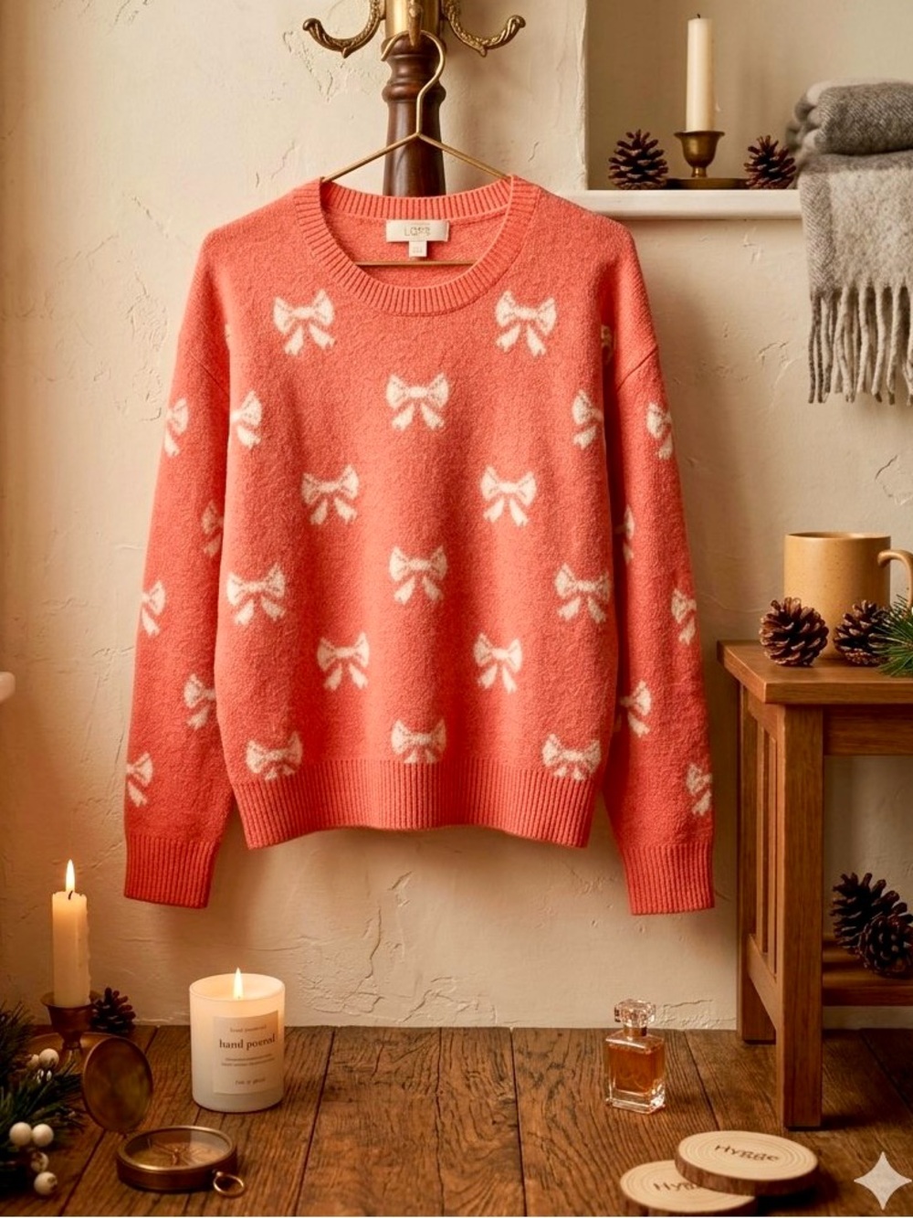 Vicky Bow Print Pullover Sweater